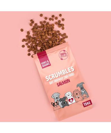 Scrumbles Natural Dry Dog Food Grain Free Recipe with Fresh Salmon for Adults and Senior Breeds 7.5 kg Bag Salmon 7.5 kg (Pack of 1) - Buy Online on GoSupps.com