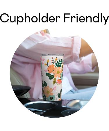 Corkcicle Rifle Paper Co. Tumbler 24oz - Triple Insulated Stainless Steel Travel Mug | BPA-Free, Keeps Drinks Cold 9 Hours, Hot 3 Hours | Gloss Cream Lively Floral - Buy Online on GoSupps.com