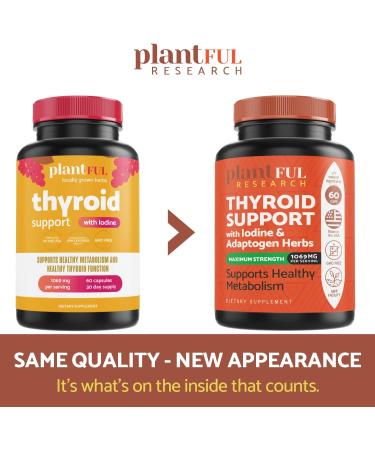 Thyroid Support for Women with Iodine - Enhanced Absorption Complex for Energy, Metabolism & Focus | Relaxation Formula with Ashwagandha, L-Tyrosine & Adaptogens - Non-GMO - Buy Online on GoSupps.com