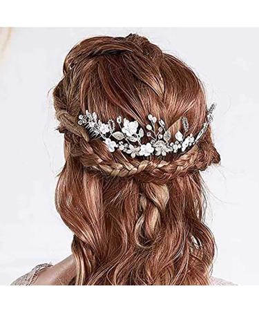 Flayem Wedding Bridal Comb & Crystal Wick Helmet - Flower Hair Accessories for Women & Girls (3 Pack) - Buy Online on GoSupps.com