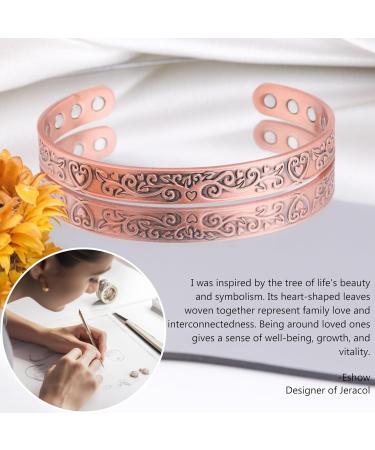 Jeracol 8X Ultra Strength Pure Copper Magnetic Bracelet with Tree of Life Design - Gift Box Included - Buy Online on GoSupps.com