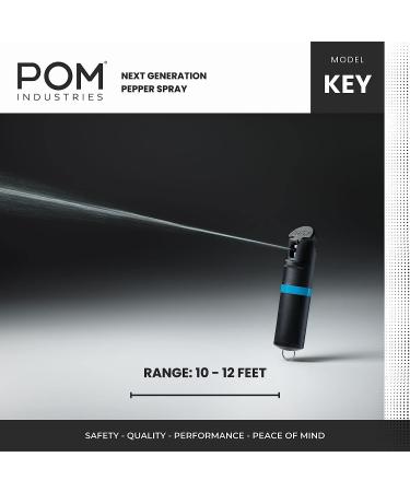 POM Pepper Spray Keychain - Maximum Strength Self Defense - Compact Design, 25 Bursts, 10ft Range - Black - Buy Online on GoSupps.com