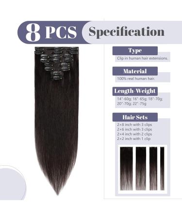 Buy SEGO 100% Remy Real Hair Clip-In Extensions - Thin Natural Black #1B-1 (35cm) - 60g - Affordable Quality - Buy Online on GoSupps.com
