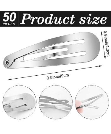 50 Pieces 3.5 Large Metal Snap Hair Clips - No Slip Hair Barrettes for Girls & Women (Silver) | Long Hair Side Clip Clamp Hair Accessories - Buy Online on GoSupps.com