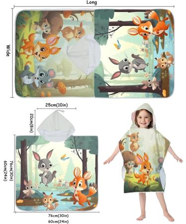 Aiorber Microfiber Hooded Towel Poncho for Kids (1-6 Years) | Soft & Absorbent Baby Towel with Hood - 60x60cm - Buy Online on GoSupps.com