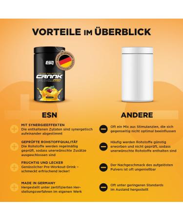 ESN Crank Pump Pro 450g - Pineapple Mango Pre Workout Booster | Best International Shipping - Buy Online on GoSupps.com