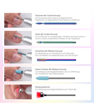 Melodysusia 10PC Diamond Bits Set | Professional Nail Miller Attachments for Manicure & Pedicure | Colorful Grinding Heads for Nail Care - Buy Online on GoSupps.com
