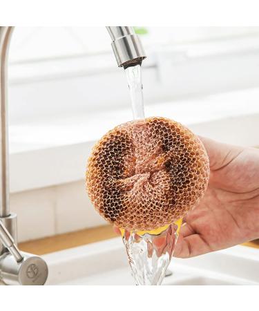 Steel Scrubber for Kitchens Bathroom Handle Stainless Steel Sponge Wire Metal Scrubber Kitchen Dish Scrub Pad Wire Ball Cleaning Ball Dark Green - Buy Online on GoSupps.com