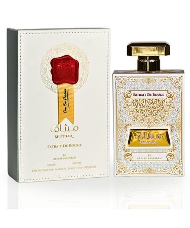 Meethaq Extrait De Rouge EDP Spray 100ML (3.4 OZ) By Ard Al Zaafaran | A Harmonious Blend Of Warm Florals.