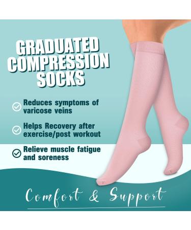 Laite Hebe Compression Socks 4 Pairs - Support for Nurses & Athletes - Assorted Colors - Large-X-Large - Buy Online on GoSupps.com