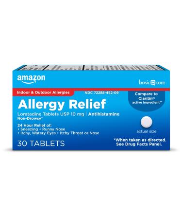 Amazon Basic Care Allergy Relief Loratadine Tablets 10 mg, 30 Count
