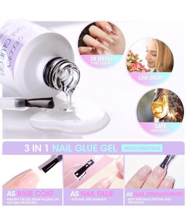 Gellen Nail Tips And Glue Gel Kit - 504Pcs Almond Clear Fake Nails, UV LED Nail Lamp, 3 In 1 Nail Glue - DIY Nail Extension Starter Kit for Women - Buy Online on GoSupps.com