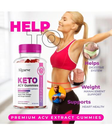 Algarve Keto ACV Gummies - Advanced Algarve Apple Cider Vinegar Gummy Bears Formula for Health - 30 Days Supply - Buy Online on GoSupps.com