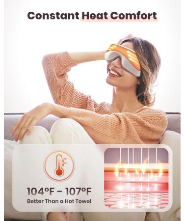 Eye Massager with Heat & Remote - Bluetooth Music Therapy for Migraines Sleep Aid & Eye Strain Relief | Perfect Gift for Men & Women - Buy Online on GoSupps.com