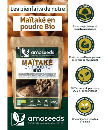 Organic Maitake Powder 50G | Origin Europe | King of Mushrooms | 100% Natural Pure Vegan | Top Quality - Buy Online on GoSupps.com