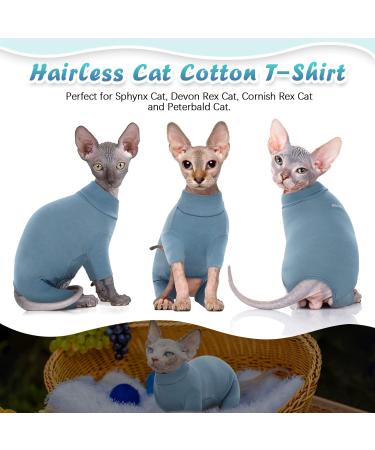 Shop Hjyokuso Sphynx Cat Clothing - Breathable & Soft Sweaters for Sphynx Cornish Rex & Devon Rex | Warm Catwear in XXL Blue - Buy Online on GoSupps.com