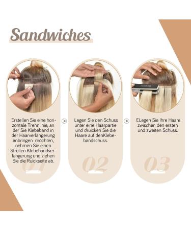 FSHINE Real Hair Tape Extensions 45cm - Balayage Dark Brown to Medium Blonde 50g Invisible Tape 20 Pieces #3/8/2 #3/8/22 - Buy Online on GoSupps.com