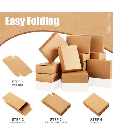 Gersoniel 50 Pcs Kraft Soap Boxes for Homemade Soap Packaging - 3.8 x 2.8 x 1.2 Inch (Kraft Color) - Buy Online on GoSupps.com