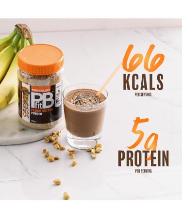  PBfit PBfit Chocolate Peanut Butter Powder 88% less fat 5g of protein natural gluten-free nut butter - Buy Online on GoSupps.com