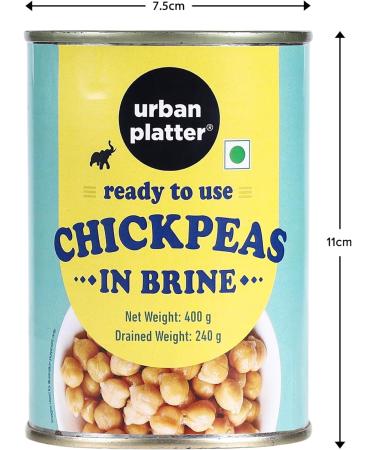 Urban Platter Ready To Use Chickpeas in Brine 400g (Canned Drained Weight 240g) - Buy Online on GoSupps.com