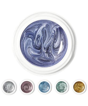 MetallicPainting Gel Nails Gold Silver Gel Nail Polish MetallicMirror MetallicGel Nail Polish Metal Painting Gel Silver Gel For Nails Soak Off UV/LED Salon 6pcs