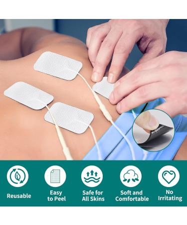 UNISOPH TENS Electrode Pads 40 pcs - Reusable Self Adhesive TENS Machine Pads for Muscle and Joint Pain Relief - 40x80mm - Compatible with Most TENS Machines - Buy Online on GoSupps.com