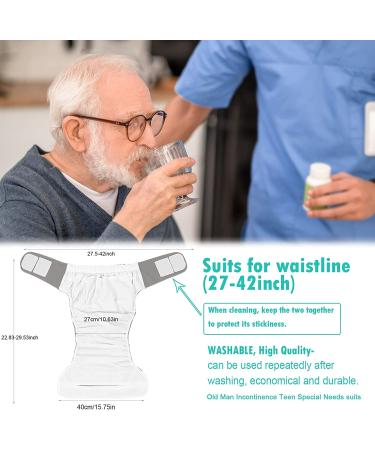 Washable Adult Diaper Pants for Incontinence | Dual Opening Sides | Adjustable & Leak-Free | Grey - Buy Online on GoSupps.com