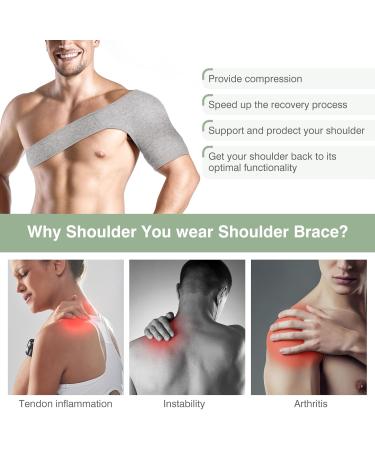 Healifty Shoulder Brace Rotator Cuff Support Brace for Men Women Shoulder Compression Sleeve Orthopedic Care Shoulder Brace Support Wrap for Pain Relief M Light Grey - Buy Online on GoSupps.com