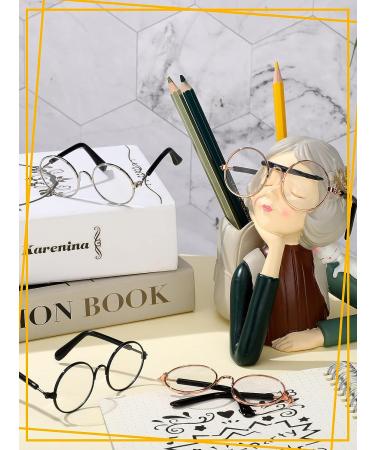 Small Doll Glasses: 12 Pairs Metal Wire Rim Sunglasses for Crafts and Dress Up - Clear Lens Eyewear for Dolls, Pets, Costume Cosplay - Buy Online on GoSupps.com