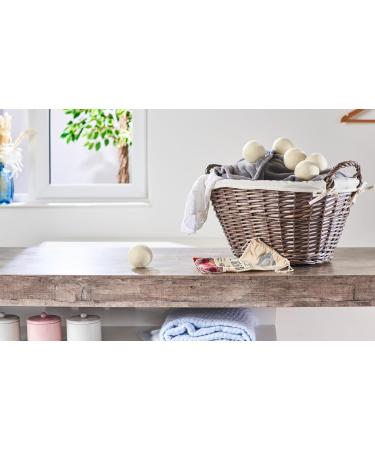 6 XXL Organic Merino Wool Dryer Balls for Laundry | Handmade in Nepal | Reduces Drying Time | Reusable Fabric Softening Balls - 7.5cm 60g - Buy Online on GoSupps.com