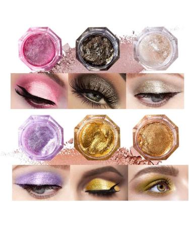 Reddhoon 6 Colors Diamond Liquid Glitter Eyeshadow Jelly Gel Shiny Eyeshadow Cream Waterproof Long Lasting Sparkling Glitter Liquid Eyeshadow Metallic Pigment - Buy Online on GoSupps.com