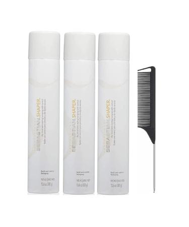 Regular Shaper Hair Spray - Flexible Hold for All Hair Types - Travel Size Hairspray - Perfect for On-the-Go Styling - Hold and Control Hairspray 10.6 oz with Black Steel Comb (Pack of 3)