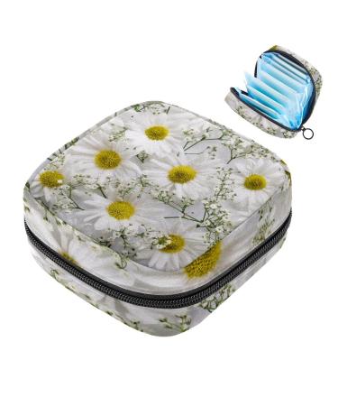 Composition of daisies women binding. Storage bagsurable period pocket for women teenage girls menstrual cup bags