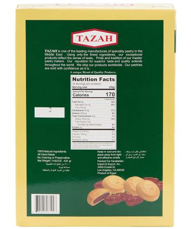 Tazah Maamoul Date Filled Cookies - 12 Individually Wrapped Halal Shortbread Cookies - Buy Online on GoSupps.com