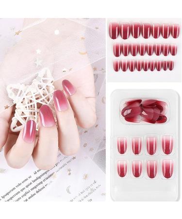 dijiusidy False Nail Fashionable Various Shapes Fingernail Full Coverage Strong Viscosity Adjustable Paster for Manicure Art 27 F741 27 1 count (Pack of 1) - Buy Online on GoSupps.com