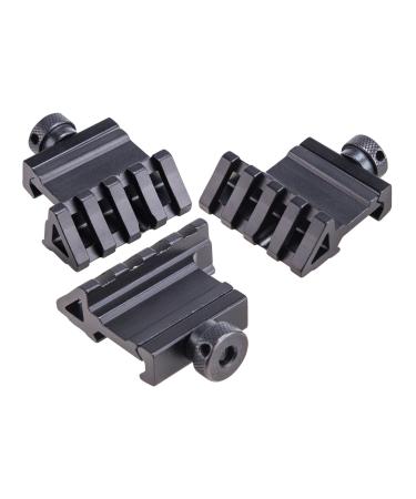 Pinty 45-Degree Offset Angle Rail Mount Picatinny for Flashlights and Rifle Laser Dot Sights, 4 Slots 20mm Weaver Style Tactical, 3PCs