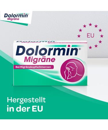Dolormin Migraine - Effective Headache Relief for Migraine Attacks with & without Aura - 20 Tablets - Buy Online on GoSupps.com