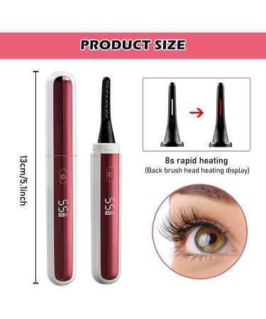Heated Eyelash Curler Electric Eyelash Curler with 8 Seconds Quick Heating 4 Temperature Modes Anti-Burn Eyelash Brush Heated Eyelash Curler Long-Lasting Styling - Buy Online on GoSupps.com