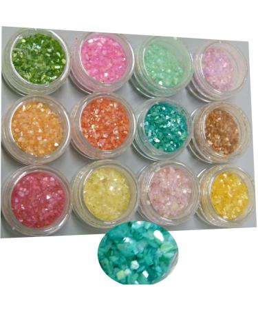 12 cans of glitter shell chips crushed shells glitter nail art
