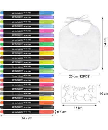 Tigvio Baby Bibs Set - 12 Colorful Customizable Bibs with 24 Textile Pens & 5 Stencils for Baby Showers Gender Reveals & Parties - Buy Online on GoSupps.com