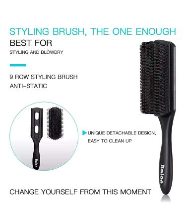 4Pcs Hair Brush Set for Women - Great for Detangling Wet or Dry Hair - No More Tangles! Suitable for Straight, Long, Thick, Curly, and Natural Hair (Black) - Buy Online on GoSupps.com