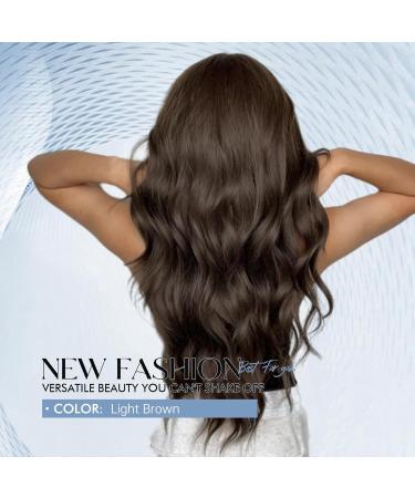 Long Chocolate Brown Wavy Wig for Women | Heat Resistant Synthetic Fluffy Hair - Buy Online on GoSupps.com