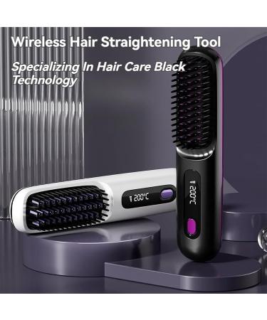BellaBrush Pro Bella Brush Pro BellaBrush Pro Hair Straightener Brush BellaBrush Portable Straightener Brush Heated Hair Comb Cordless Hair Straightener Comb for All Hair Types (Black) - Buy Online on GoSupps.com