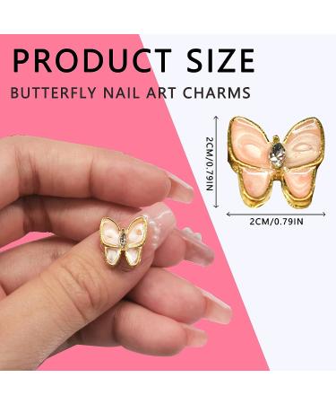 Kalolary 20 Pcs 3D Butterfly Nail Charms Rhinestones - Nail Art Metal Gems for Stunning Nail Designs - Buy Online on GoSupps.com