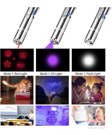 2 Pack Interactive Toys for Indoor Cats & Dogs 5 Graphic conversions Pointer Cat Toys & Dogs USB Recharge UV Flashlight Find cat Ringworm Flashlight Clicker Pen for Indoor - Buy Online on GoSupps.com