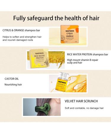 Hair Care Gift Set - 2 Shampoo Bars Hair Oil & Scrunch - Nourish & Style Your Hair - Buy Online on GoSupps.com