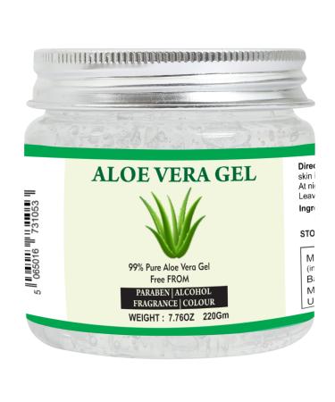 Raslok Aloe Vera Gel | 99% Pure Natural Aloe Gel | For Moisturizing Face Skin & Hair Care Durable Moisturizing Hydrating Soothing | Non-Sticky (7.76 oz)