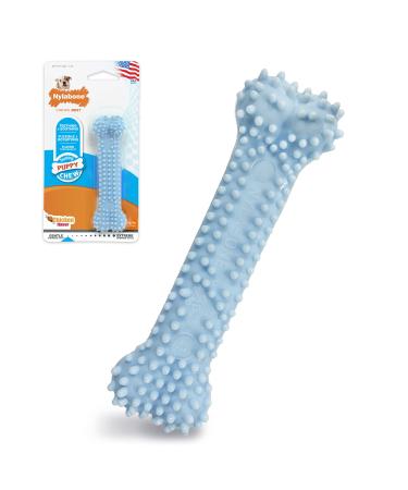 Nylabone Puppy Teething & Soothing Flexible Chew Toys, For Teething Puppies X-Small/Petite - Up to 15 lbs. Blue Bone Chicken X-Small/Petite (1 Count)