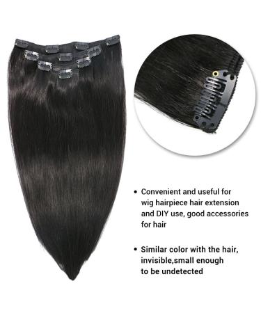 Snap Clips for U-Shape Clip-In Hair Extensions | 20 Soft Rubber & Stainless Steel Clips | Small Black 6 Teeth - Buy Online on GoSupps.com