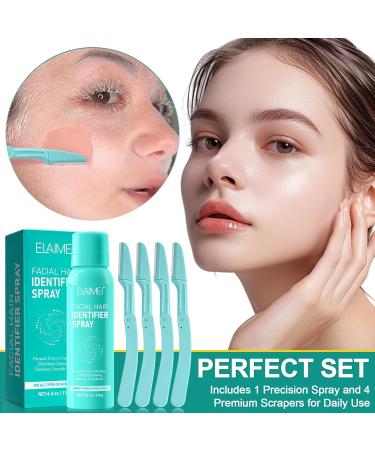 Hair Identifier Spray for Face Shaving & Dermaplaning - 4 oz | Moisturizing Hair Removal Spray for All Skin Types + 4 Razors - Buy Online on GoSupps.com